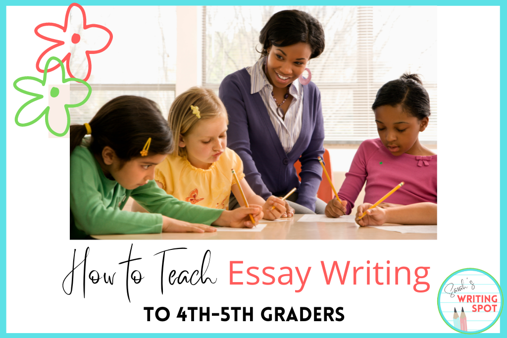 a young teacher is modeling the best ways to teach writing by encouraging three girls writing at the table