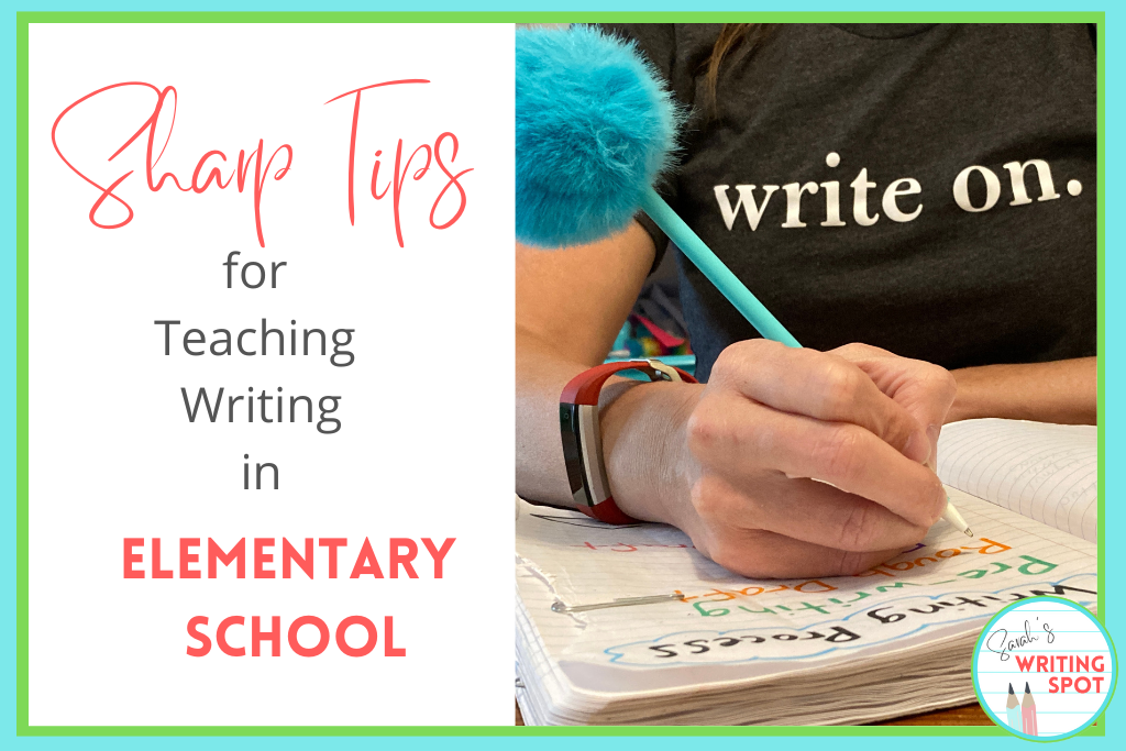 a teaching modeling teaching how to write in elementary school