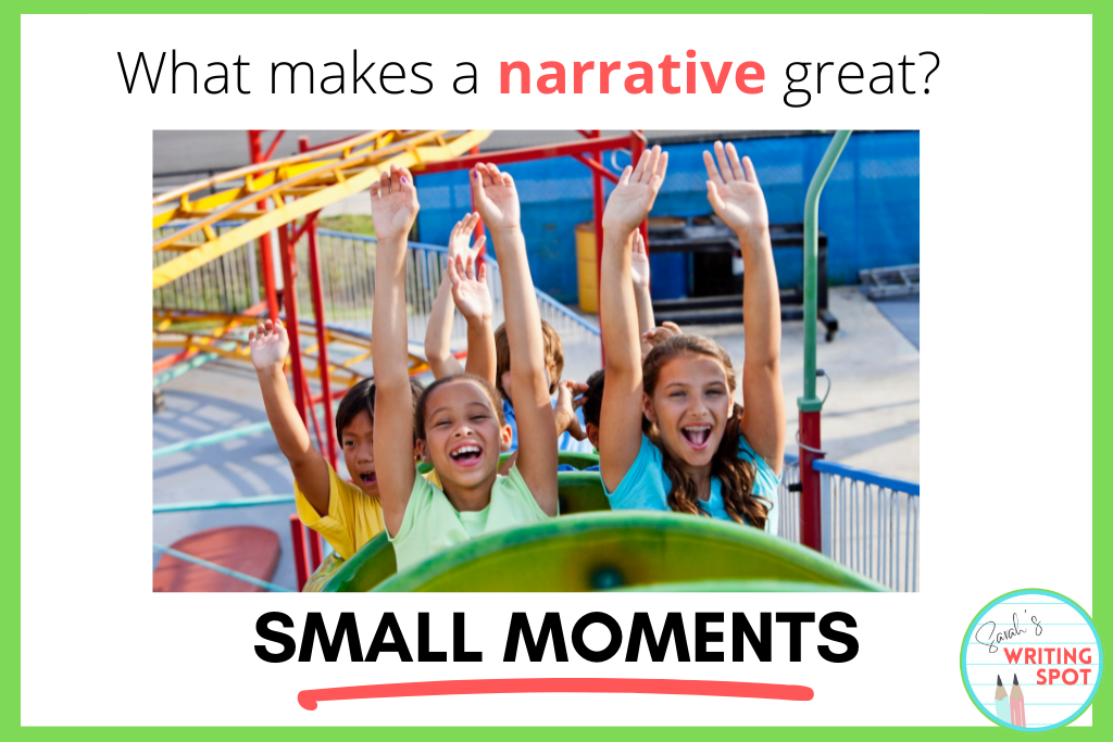 Some tips for writing narrative essays are to include small moments.
