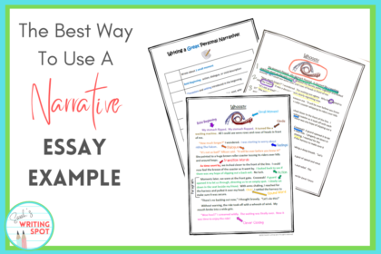 The best way to use a narrative essay example is to analyze it with your students using colorful markers, as shown in the picture.