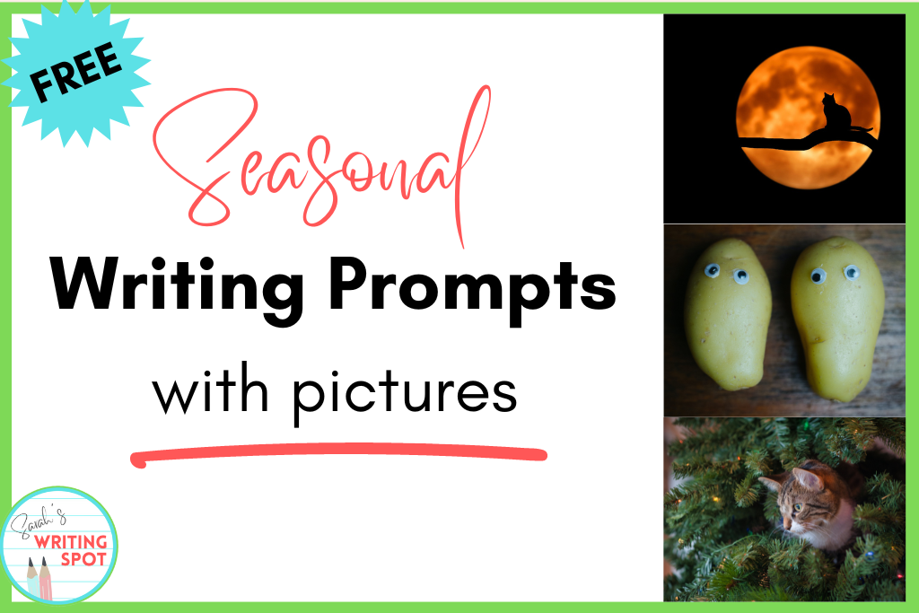 Free elementary writing prompts include seasonal holidays such as Halloween, Thanksgiving, and Christmas.