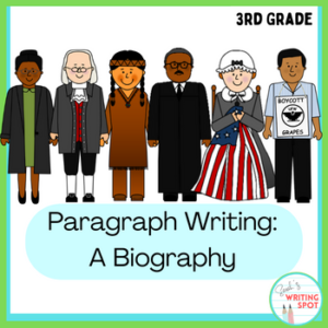 This product is a 1-week biography paragraph unit for 3rd graders