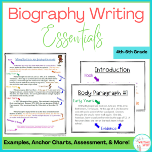 This product includes an example of a short biography and a 5-paragraph essay unit