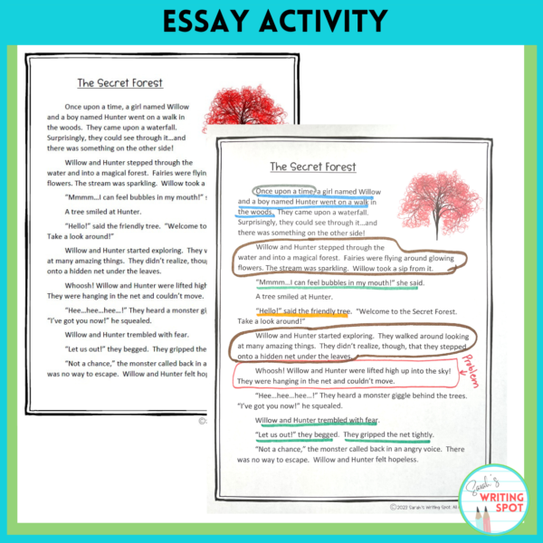 A colorfully labeled essay example can illustrate the features of fantasy writing