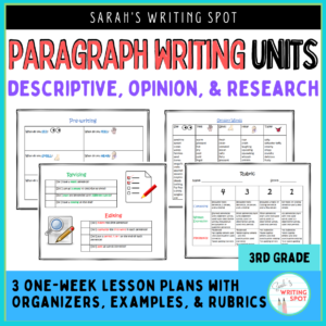This bundle is an introduction to paragraphs and includes three 1-week units
