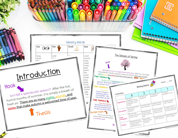 These printables teach students how to write an essay